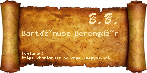Bartánusz Berengár névjegykártya